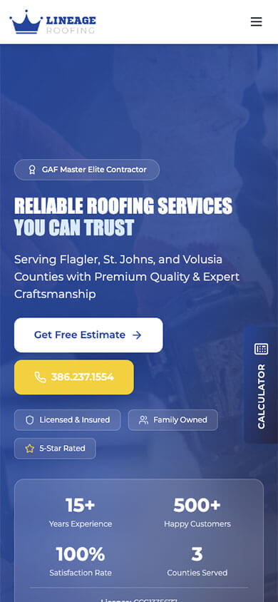 Lineage Roofing mobile